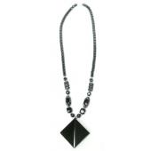 Double Pyramid Hematite Stone Pendant Necklaces